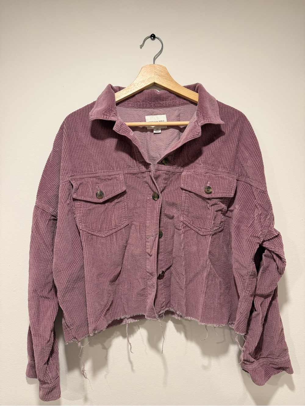 American eagle Women's Mauve Corduroy Button-Front Jacket